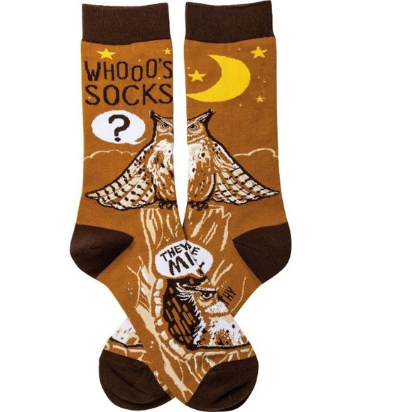 Primitives by Kathy Accessories - Primitives by Kathy Novelty Socks - Whooo's Socks